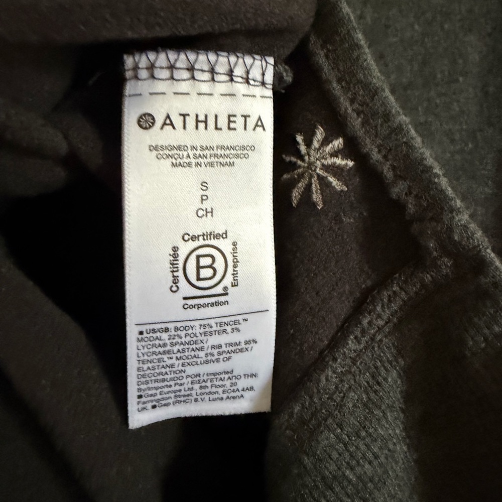 Athleta Charcoal Gray Heather Soft Coaster Luxe V-Neck Sweater size Small EUC - Picture 9 of 10